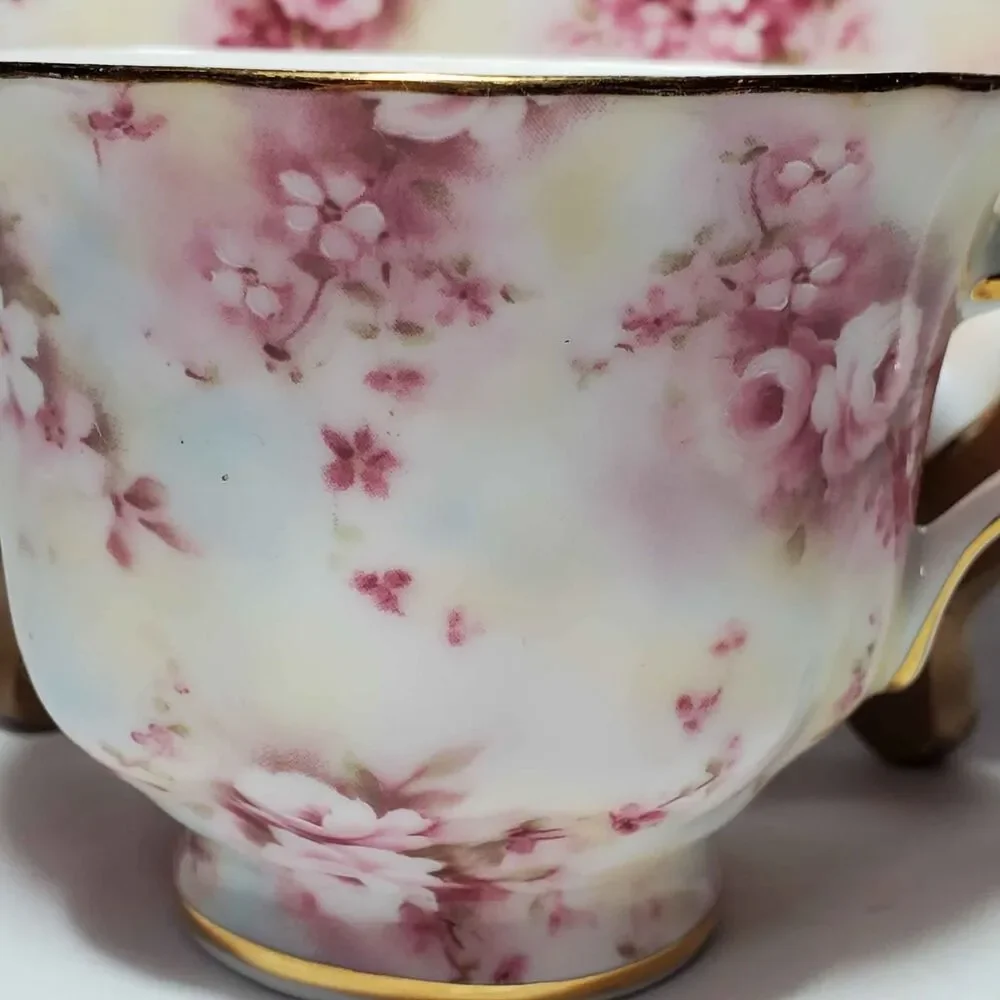 Pink Roses Teacup and Saucer Chintz
